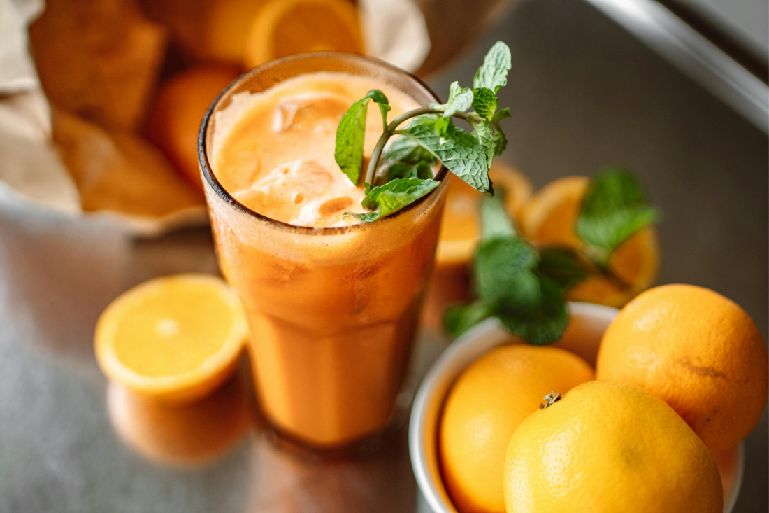 Eistee mit Orangen selber machen